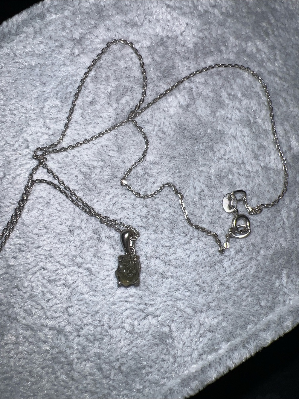 Sterling Silver Small Moldavite Pendant Necklace